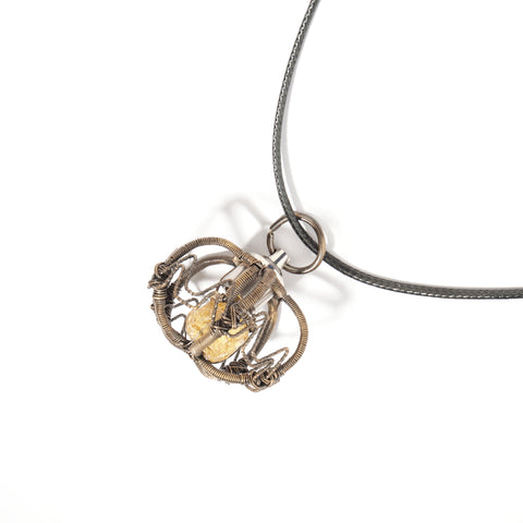 Yellow Glass Charm Necklace