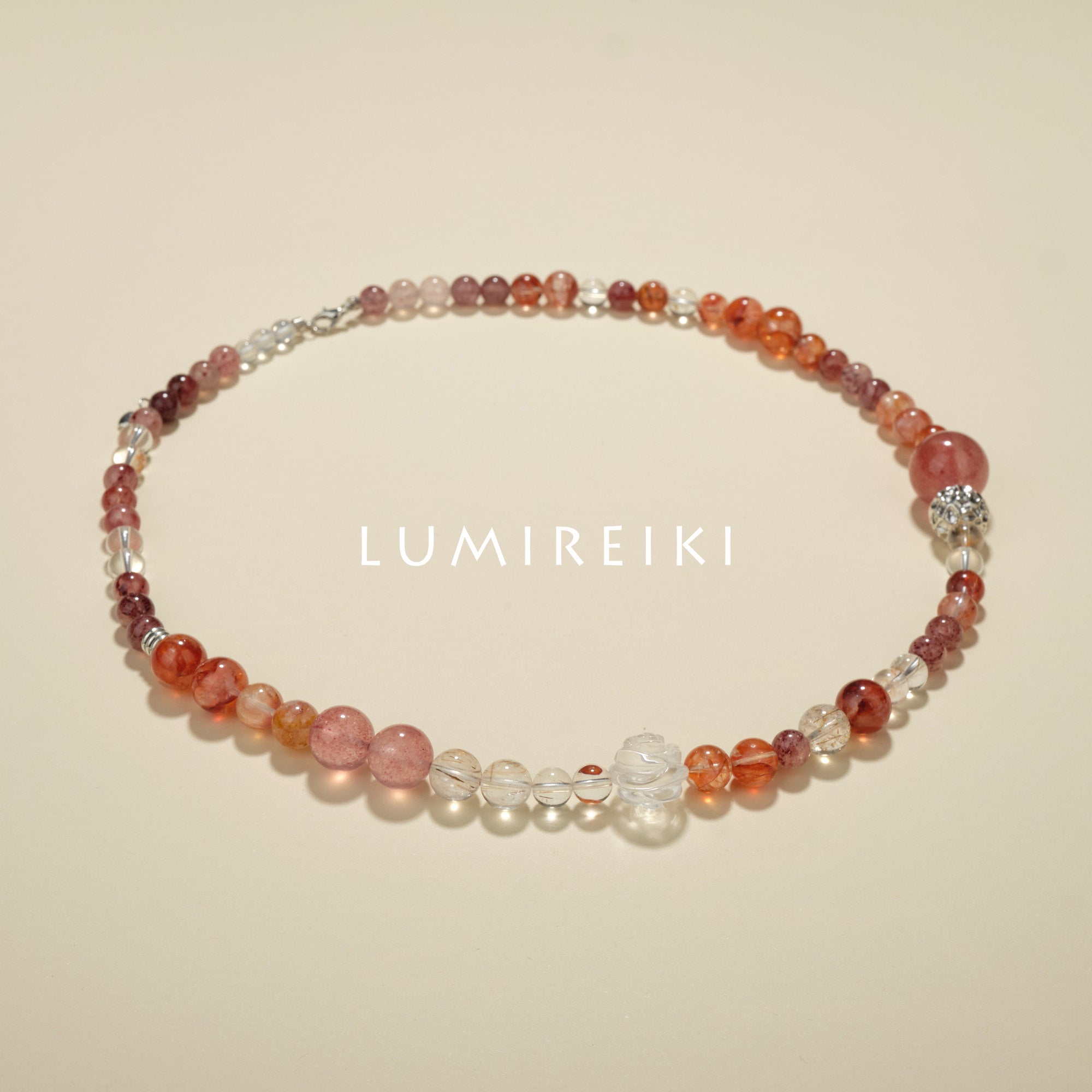 Lumi Reiki Double-Sided Rose Crystal | Elegant Design for Inner Charm & Positive Aura