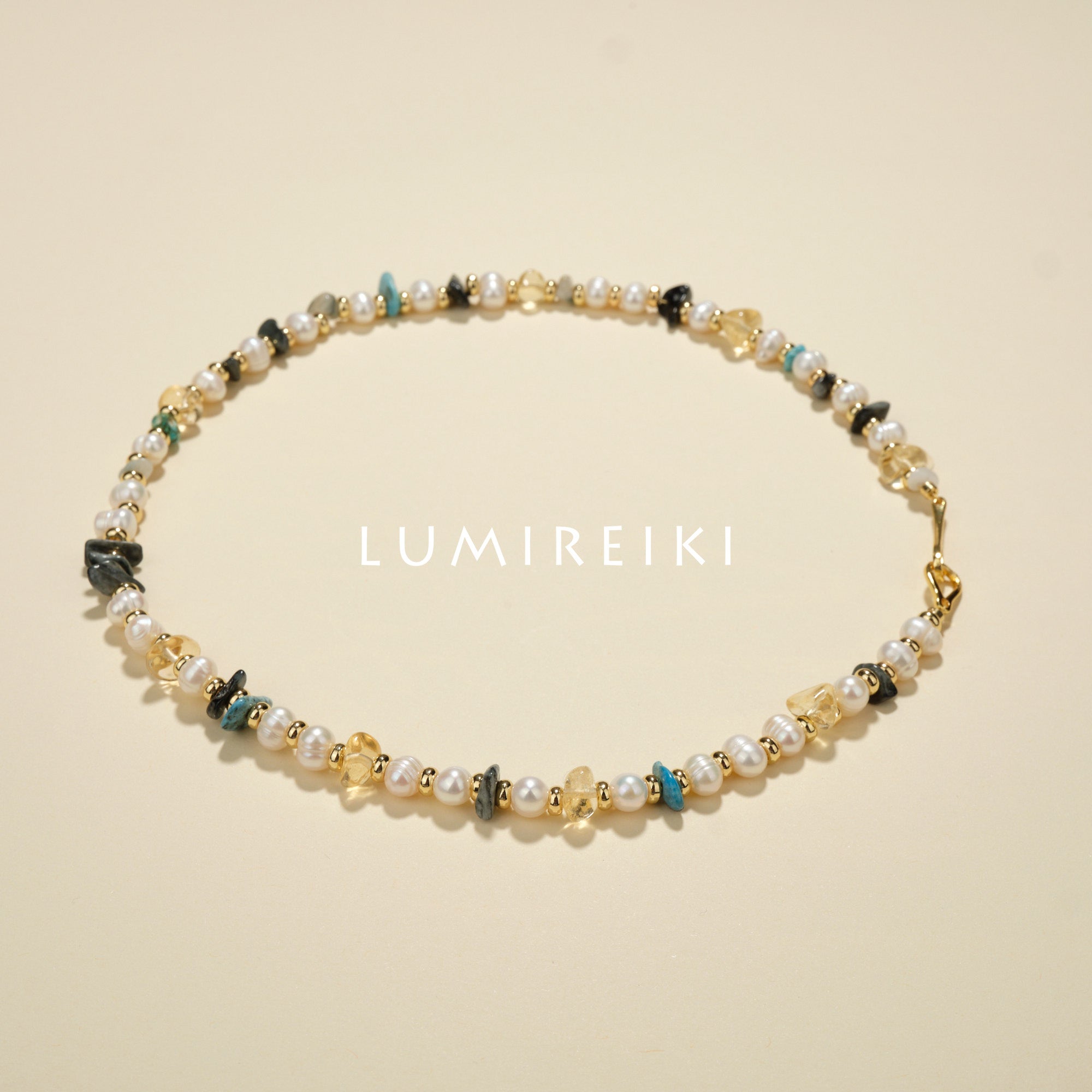 Lumi Reiki Success Necklace Worn | Stylish Crystal Jewelry for Professional Leadership & All-Round Success