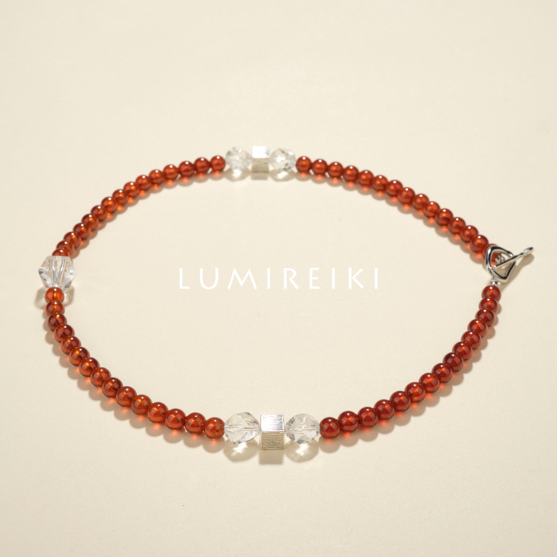 Lumi Reiki Garnet Bead Close - Up | Stone of Commitment for Energy Boost, Confidence, and Relationship Harmony