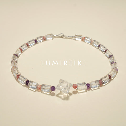 Quartz & Strawberry Necklace
