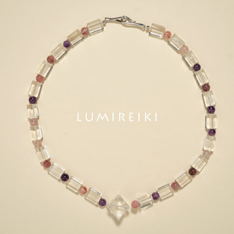 Quartz & Strawberry Necklace