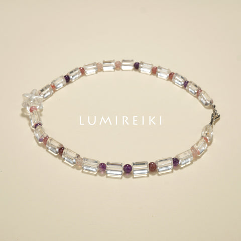 Quartz & Strawberry Necklace