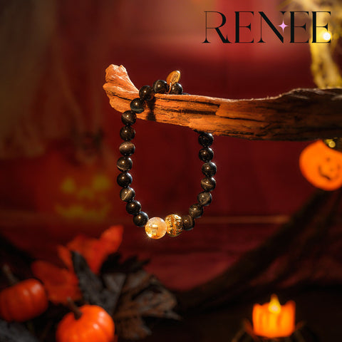 Black Gold Pumpkin Spell Bracelet