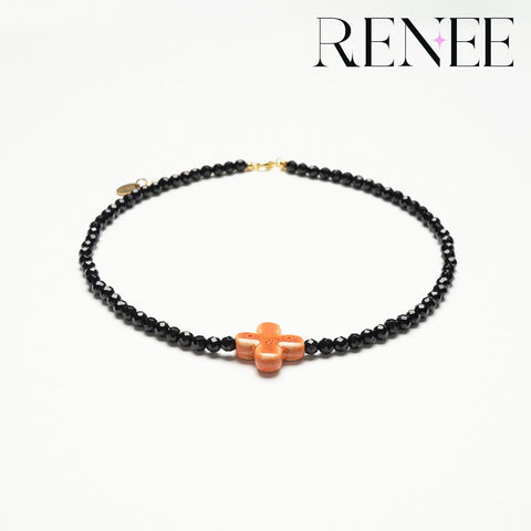 Dark Night Cross Pumpkin Necklace