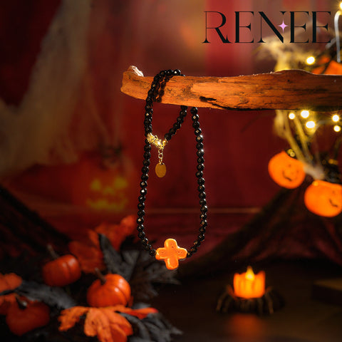 Dark Night Cross Pumpkin Necklace